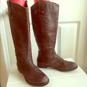 Brown riding boots